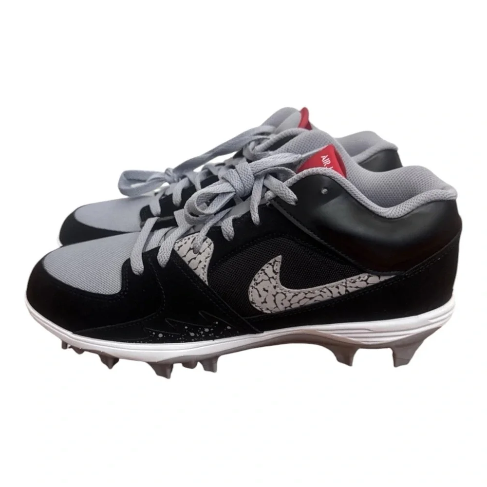 Nike Air Jordan Stadium 90 Low TD Black Cement Football HQ0210-060 Men's Size 10